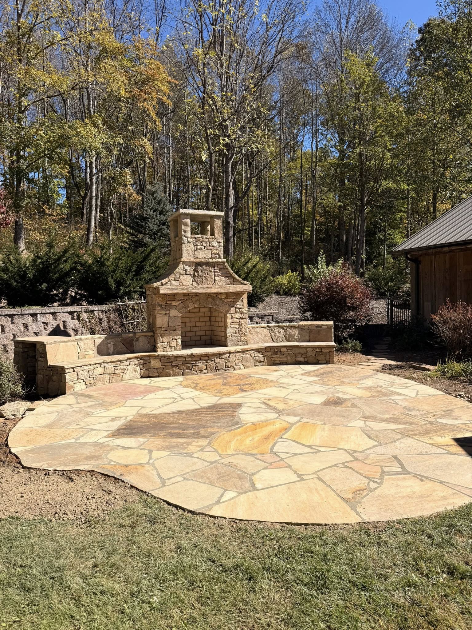 Short-term rental fire pit and gathering area