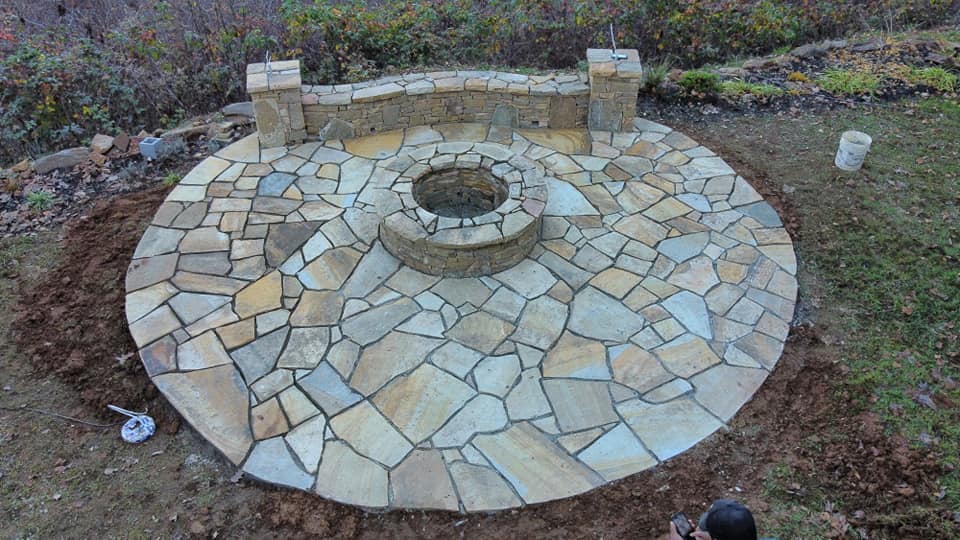 Stone patio and outdoor common area